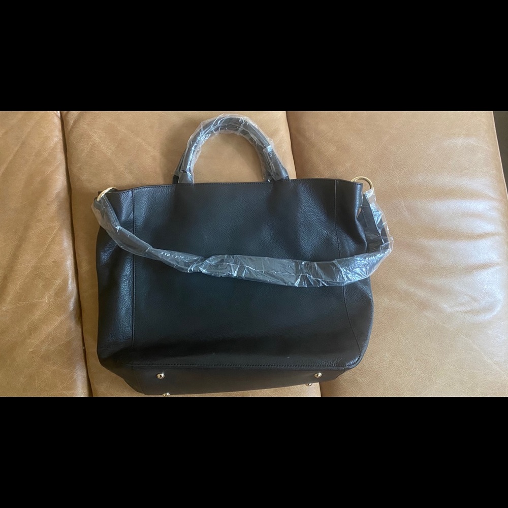 Mark&graham black leather tote